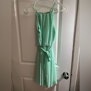 Green Spaghetti Strap Dress